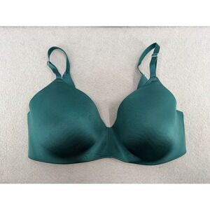 Soma Vanishing Back 360 Bra Size 36C Teal Blue Green Smoothing Seamless Wireless